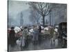 A Flower Market, Hojbroplads, Copenhagen-Paul Fischer-Stretched Canvas