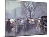 A Flower Market, Hojbroplads, Copenhagen-Paul Fischer-Mounted Giclee Print