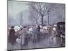 A Flower Market, Hojbroplads, Copenhagen-Paul Fischer-Mounted Giclee Print