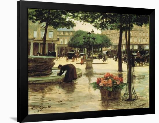 A Flower Seller Near the Louvre-Victor Gabriel Gilbert-Framed Giclee Print