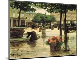 A Flower Seller Near the Louvre-Victor Gabriel Gilbert-Mounted Giclee Print