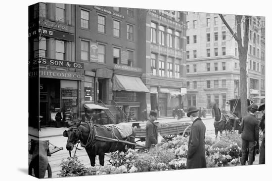 A Flower Venders Sic Easter Display, New York-null-Stretched Canvas