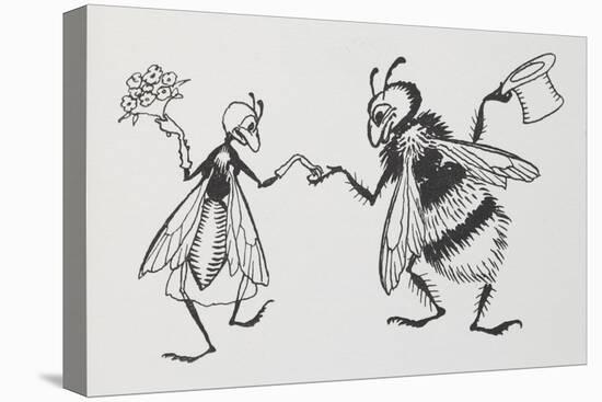 A Fly and Bee Getting Married-Arthur Rackham-Stretched Canvas