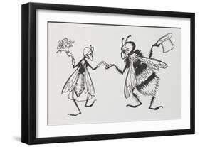 A Fly and Bee Getting Married-Arthur Rackham-Framed Giclee Print