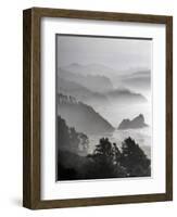 A Foggy Day on the Oregon Coast Just South of Cannon Beach.-Bennett Barthelemy-Framed Photographic Print