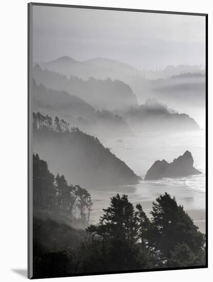 A Foggy Day on the Oregon Coast Just South of Cannon Beach.-Bennett Barthelemy-Mounted Photographic Print