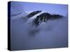 A Foggy Look at Mountain Summit, Kilimanjaro-Michael Brown-Stretched Canvas