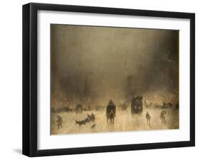 A Foggy Night in London-James Abbott McNeill Whistler-Framed Giclee Print