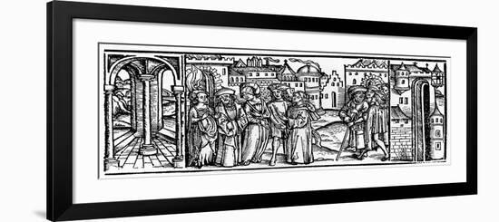 A Folio from Boethius, Consolation of Philosophy, 1910-Johann Gruninger-Framed Giclee Print