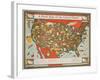 A Food Map of the United States-null-Framed Giclee Print