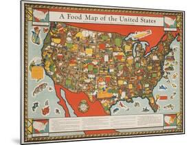 A Food Map of the United States-null-Mounted Giclee Print