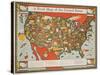 A Food Map of the United States-null-Stretched Canvas