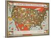 A Food Map of the United States-null-Stretched Canvas