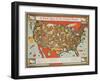 A Food Map of the United States-null-Framed Giclee Print