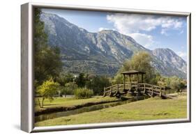 A Foot Bridge with Views of the Bay of Kotor, Morinj, Montenegro, Europe-Charlie Harding-Framed Photographic Print