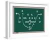 A Football Play on A Chalkboard.-mybaitshop-Framed Photographic Print