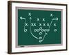 A Football Play on A Chalkboard.-mybaitshop-Framed Photographic Print