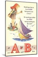 A for Acorn, B for Boat-null-Mounted Art Print