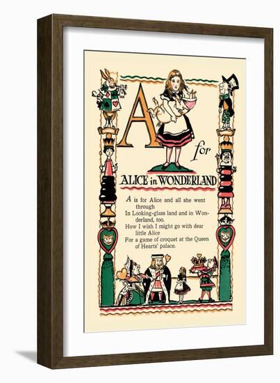 A for Alice in Wonderland-Tony Sarge-Framed Art Print