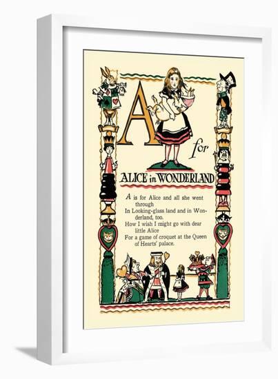 A for Alice in Wonderland-Tony Sarge-Framed Art Print