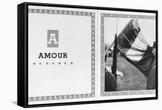 A for Amour', from the Alphabet of Marshal Petain-null-Framed Stretched Canvas