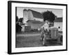 A Ford Tractor Being Sold During the Farmhouse Auction-null-Framed Photographic Print