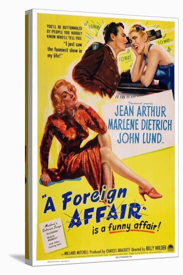 A Foreign Affair, Marlene Dietrich, John Lund, Jean Arthur, 1948-null-Stretched Canvas