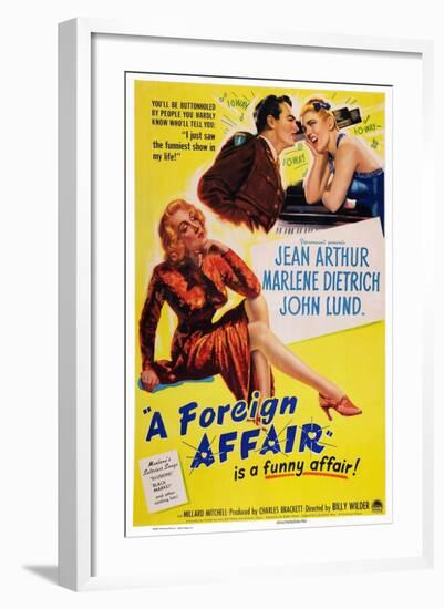 A Foreign Affair, Marlene Dietrich, John Lund, Jean Arthur, 1948-null-Framed Art Print