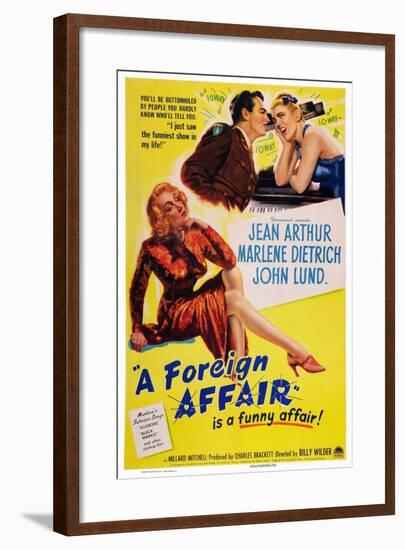 A Foreign Affair, Marlene Dietrich, John Lund, Jean Arthur, 1948-null-Framed Art Print