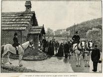 Burning the Houses of Evicted Tenants at Glenbeigh, County Kerry, Ireland, 1887-A Forestier-Framed Stretched Canvas