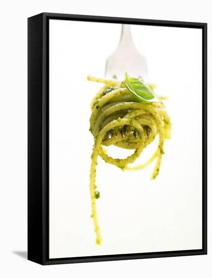 A Forkful of Spaghetti with Pesto-Marc O^ Finley-Framed Stretched Canvas