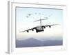 A Formation of 17 C-17 Globemaster IIIs Fly Over the Blue Ridge Mountains-Stocktrek Images-Framed Photographic Print