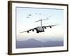 A Formation of 17 C-17 Globemaster IIIs Fly Over the Blue Ridge Mountains-Stocktrek Images-Framed Photographic Print