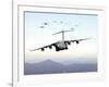 A Formation of 17 C-17 Globemaster IIIs Fly Over the Blue Ridge Mountains-Stocktrek Images-Framed Photographic Print