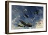 A Formation of B-17 Flying Fortress Bombers Being Escorted by P-51 Mustangs-Stocktrek Images-Framed Art Print