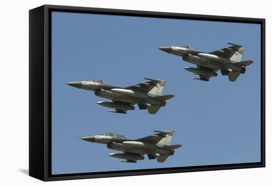 A Formation of Turkish Air Force F-16C/D Aircraft-Stocktrek Images-Framed Stretched Canvas