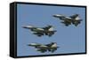 A Formation of Turkish Air Force F-16C/D Aircraft-Stocktrek Images-Framed Stretched Canvas