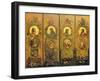 A Four Leaf Screen with Portraits of Shakespeare, Milton, Chaucer and Spenser-Scott-Framed Giclee Print