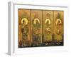 A Four Leaf Screen with Portraits of Shakespeare, Milton, Chaucer and Spenser-Scott-Framed Giclee Print