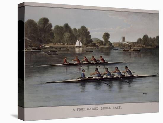 A Four-Oared Shell Race-Currier & Ives-Stretched Canvas