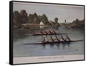 A Four-Oared Shell Race-Currier & Ives-Framed Stretched Canvas