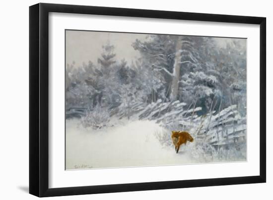 A Fox in Winter Woods, 1928-Bruno Andreas Liljefors-Framed Giclee Print