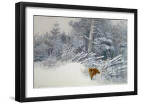 A Fox in Winter Woods, 1928-Bruno Andreas Liljefors-Framed Giclee Print