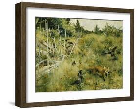 A Fox Taking a Crow-Bruno Liljefors-Framed Giclee Print