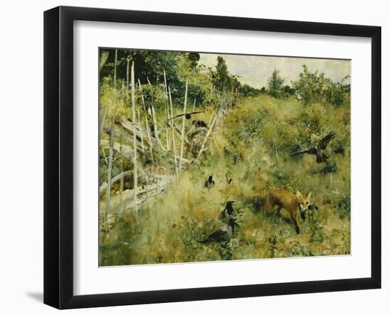 A Fox Taking a Crow-Bruno Liljefors-Framed Giclee Print