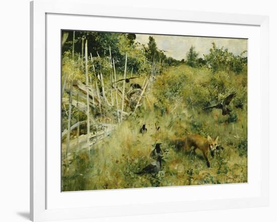 A Fox Taking a Crow-Bruno Liljefors-Framed Giclee Print