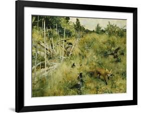 A Fox Taking a Crow-Bruno Liljefors-Framed Giclee Print