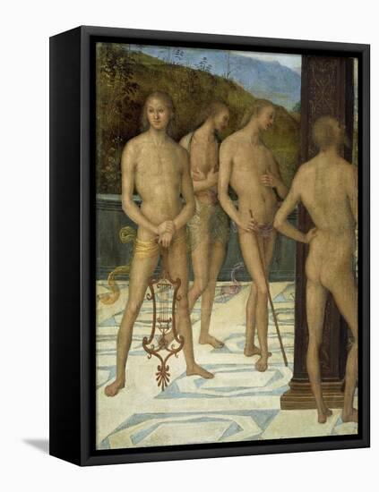 A Fragment: Four Male Nude Figures, C.1505-Pietro Perugino-Framed Stretched Canvas