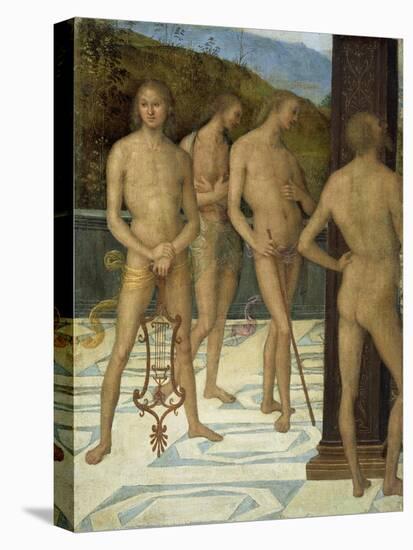 A Fragment: Four Male Nude Figures, C.1505-Pietro Perugino-Stretched Canvas