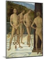 A Fragment: Four Male Nude Figures, C.1505-Pietro Perugino-Mounted Giclee Print